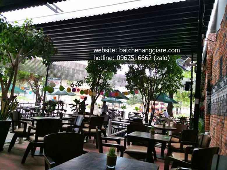 mái xếp nhà hàng quán cafe. 